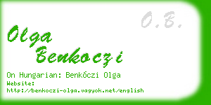 olga benkoczi business card